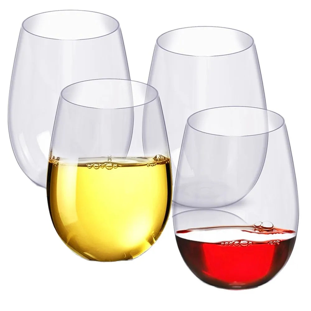 4pc/Set Shatterproof Plastic Tumbler Wine Glass