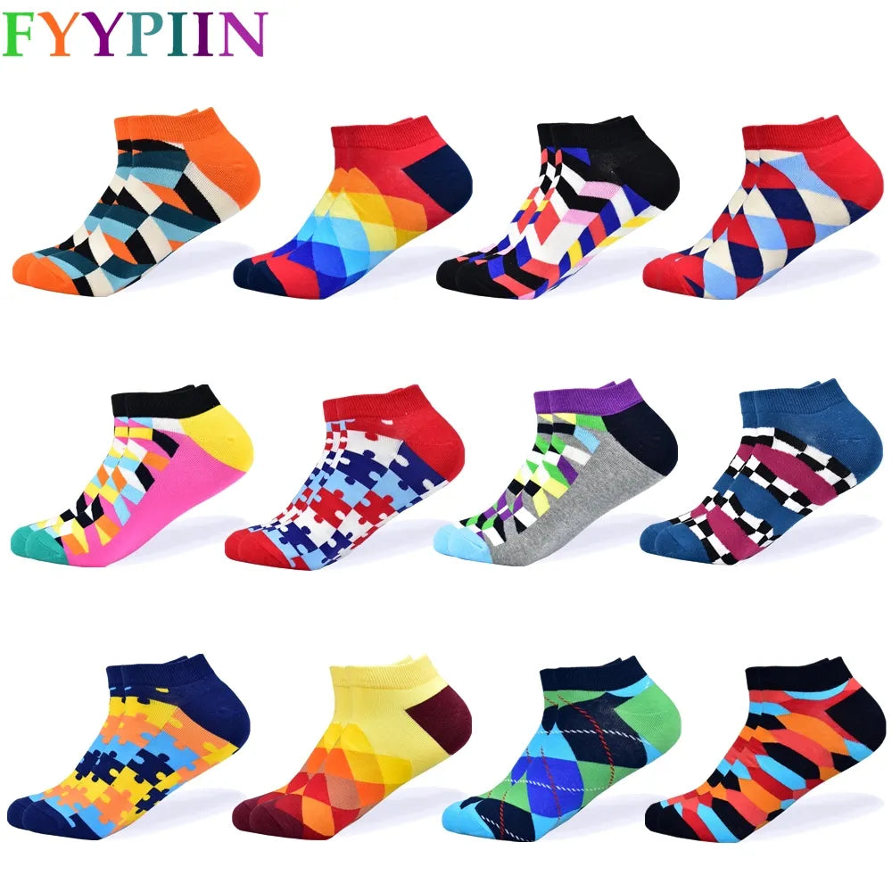 Socks Men's Invisible Short Summer Socks Quality Business Casual spring Color Combed cotton Boat Socks