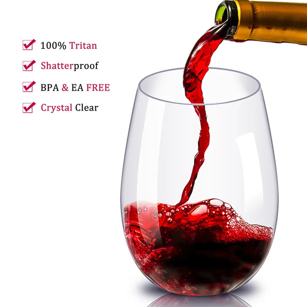 4pc/Set Shatterproof Plastic Tumbler Wine Glass
